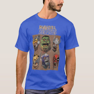 Zombies groep shot gezicht bo omhoog retro meisje t-shirt