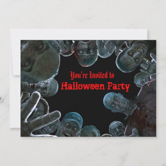 Zombies Halloween Party Invitation (Devant)