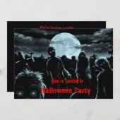 Zombies Halloween Party Invitation (Devant / Derrière)