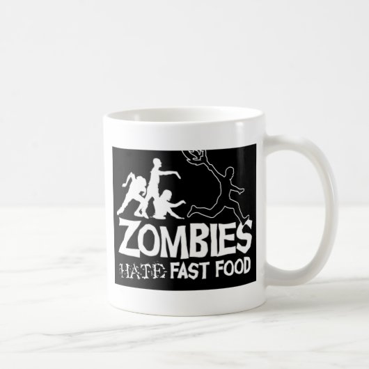 Zombies-Hate-Fast-Food-Black Koffiemok (Rechts)