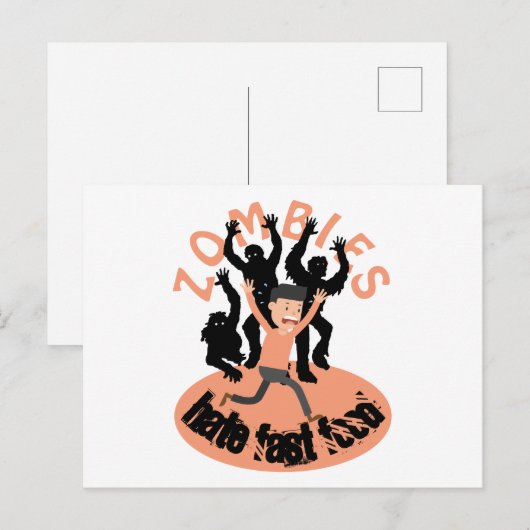 Zombies Hate Fast Food Briefkaart (Voorkant / Achterkant)