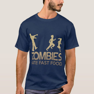 Zombies Hate Fast Food family girl friend family v T-shirt