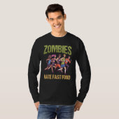Zombies hate Fast Food Marathon Running T-shirt (Voorkant volledig)