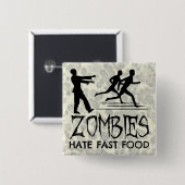 Zombies Hate Fast Food Vierkante Button 5,1 Cm (Voorkant /achterkant)