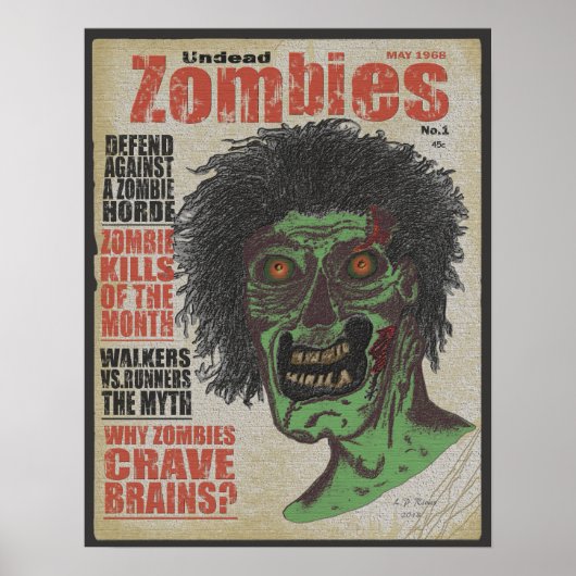 Zombies het Tijdschrift Undode Ver.3 Poster (Voorkant)