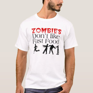 Zombiës houdt niet van snel eten t-shirt