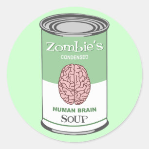 Zombie's Human Brain Soup Ronde Sticker