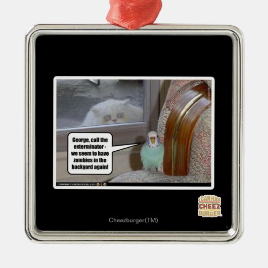 Zombiës in de achtertuin metalen ornament (Voorkant)