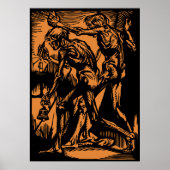 Zombies in Halloween Jack-o'-Lantern Pumpkin Poster (Voorkant)