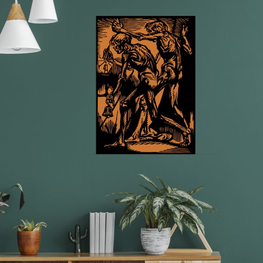 Zombies in Halloween Jack-o'-Lantern Pumpkin Poster (Woonkamer 1)