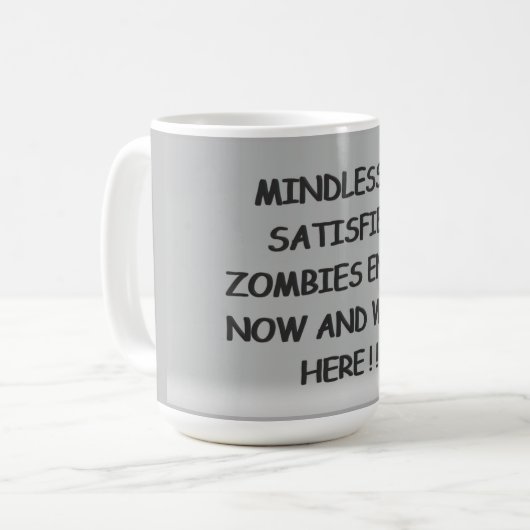 Zombies inconscient satisfait café Mug (Devant gauche)