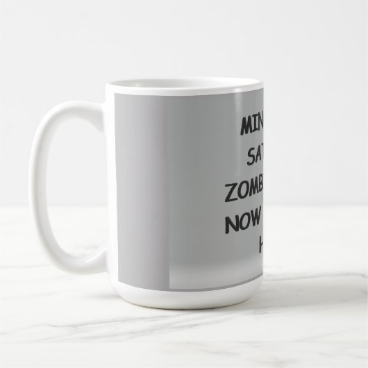 Zombies inconscient satisfait café Mug (Gauche)