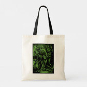 Zombies Inside Halloween Jack-o'-Lantern Green Tote Bag (Achterkant)