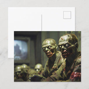 zombies kijken naar Russische tv-propaganda Briefkaart