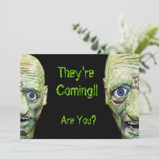 Zombiës komt op schrikbarend hoogstaand dubbelzijd kaart (Staand voorkant)