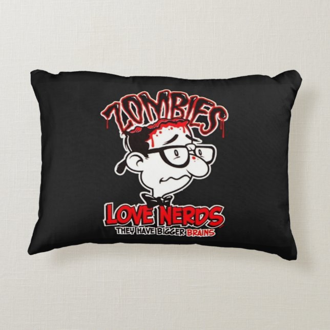 Zombies Love Nerds Decoratief Kussen (Achterkant)