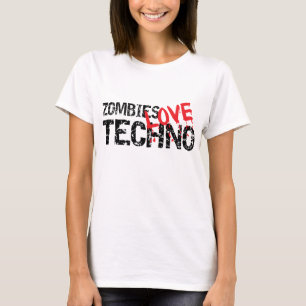 Zombies Love Techno T-shirt