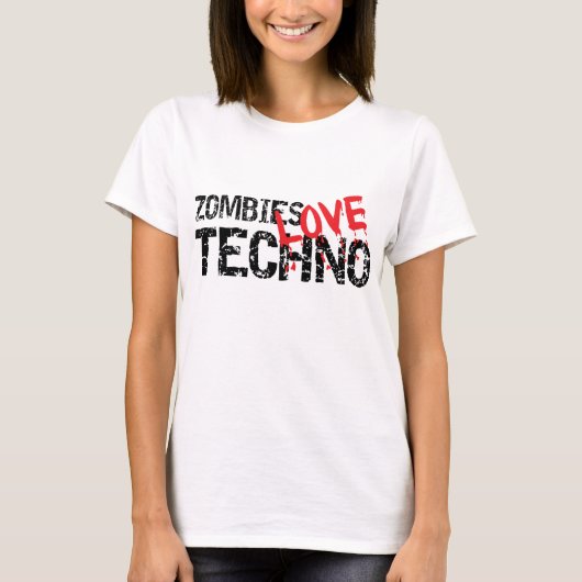 Zombies Love Techno T-shirt (Voorkant)