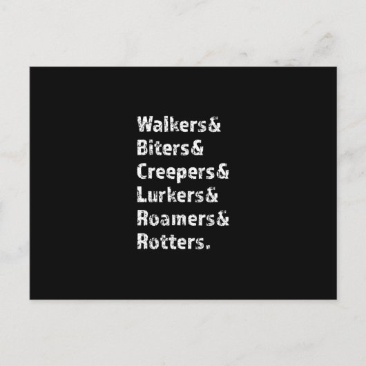 Zombies Nicknames Briefkaart (Voorkant)