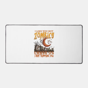 Zombies nous poursuivent Halloween Cimetière Crois