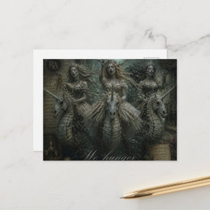 Zombies op een Zeepaardje Eenhoorns Briefkaart