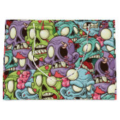 Zombies Pattern Halloween Groot Cadeauzakje (Voorkant)