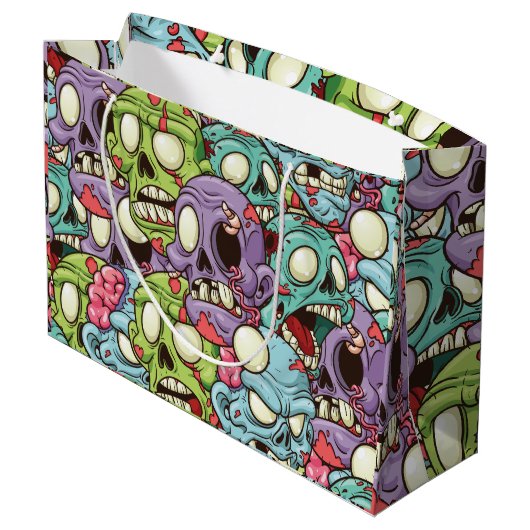 Zombies Pattern Halloween Groot Cadeauzakje (Achterkant Gekanteld)