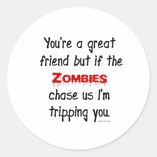 Zombies Ronde Sticker (Voorkant)