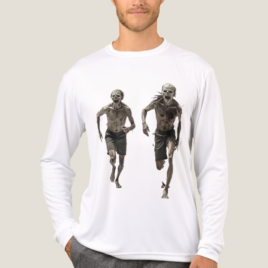 zombies running Tri-Blend shirt (Voorkant volledig)
