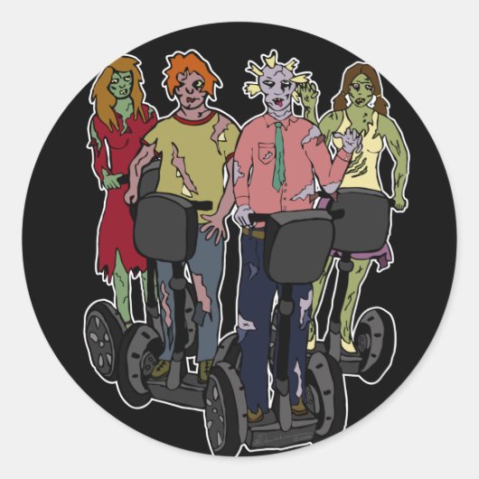 Zombies sur Segways 2, autocollants (Devant)