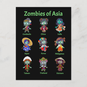 Zombies uit Azië Briefkaart