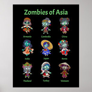 Zombies uit Azië Poster