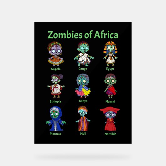 Zombies van Afrika Acryl Bord (Voorkant)