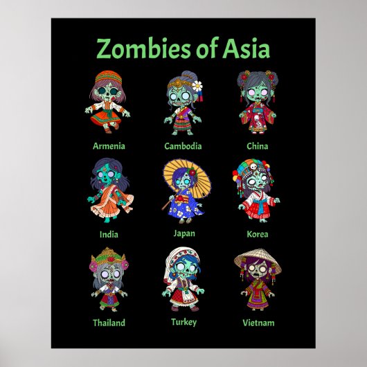 Zombies van Azië Poster (Voorkant)