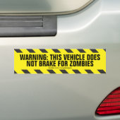 ZOMBIES "WAARSCHUWING..." Bumpersticker (Op auto)