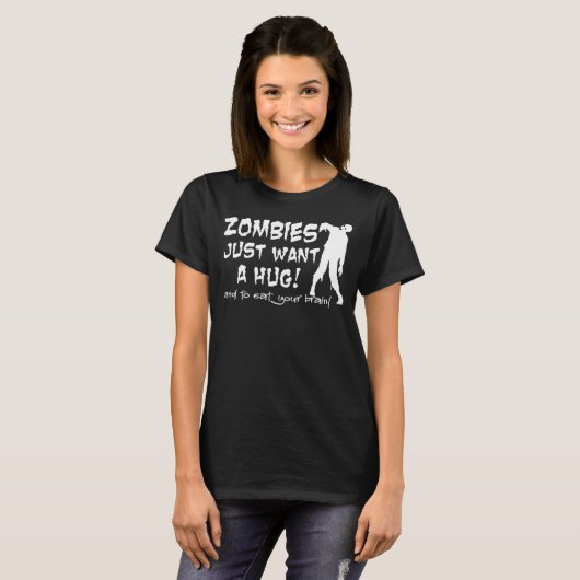 Zombies willen alleen maar een donker T-shirt voor (Voorkant volledig)