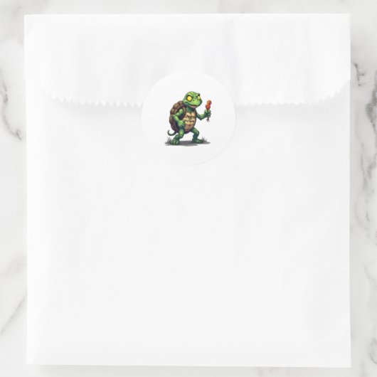 zombieschildpad ronde sticker (Tas)