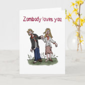 Zombody t'aime - Carte de voeux zombie pour la Sai (Fleur jaune)