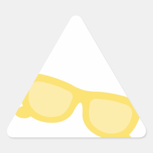 Zombril gele hipster bril driehoek sticker (Voorkant)