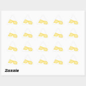 Zombril gele hipster bril driehoek sticker (Vel)
