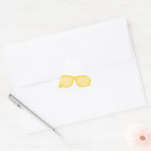 Zombril gele hipster bril driehoek sticker (Envelop)