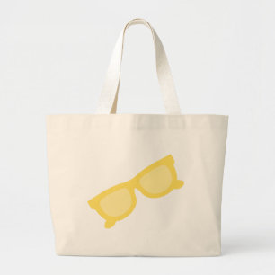 Zombril gele hipster bril grote tote bag