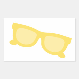 Zombril gele hipster bril rechthoekige sticker