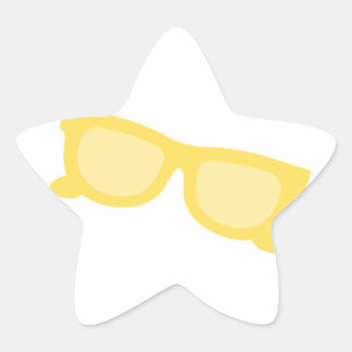Zombril gele hipster bril ster sticker
