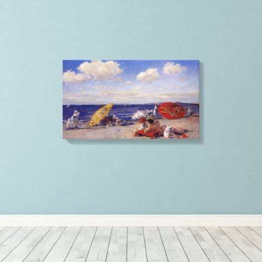 Zomdag aan de zeezijde (strand landschap) canvas afdruk (Insitu (Houten vloer))