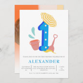 Zomdag Boys 1st Birthday Kaart (Voorkant / Achterkant)