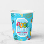 Zomdag in de zomerpool papieren bekers (Achterkant)