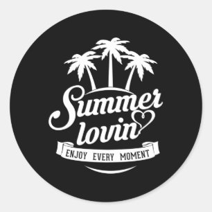 Zomdag Zee Vacatie Surf Cool Sun Funny Gift Ronde Sticker