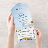 Zomenbloem Alle in één bruiloft All In One Uitnodiging (Afscheurbaar)