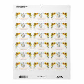 Zomenbloem Elephant Baby Greenery Birthday Etiket (Full Sheet)